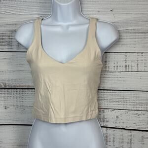 Lululemon Align Women's Sz 6 Cropped Tank Top Nude Built-In Bra